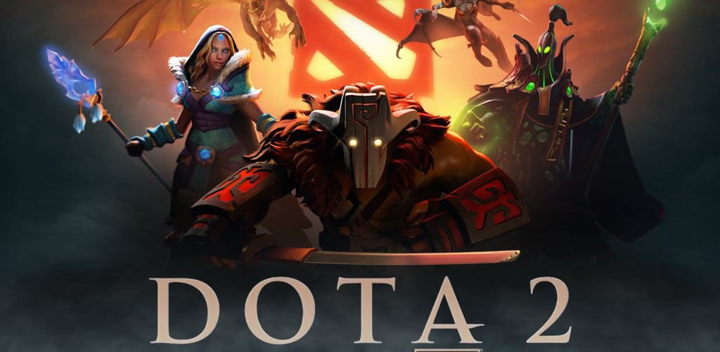 DOTA 2 — arte promocional com heróis do jogo
