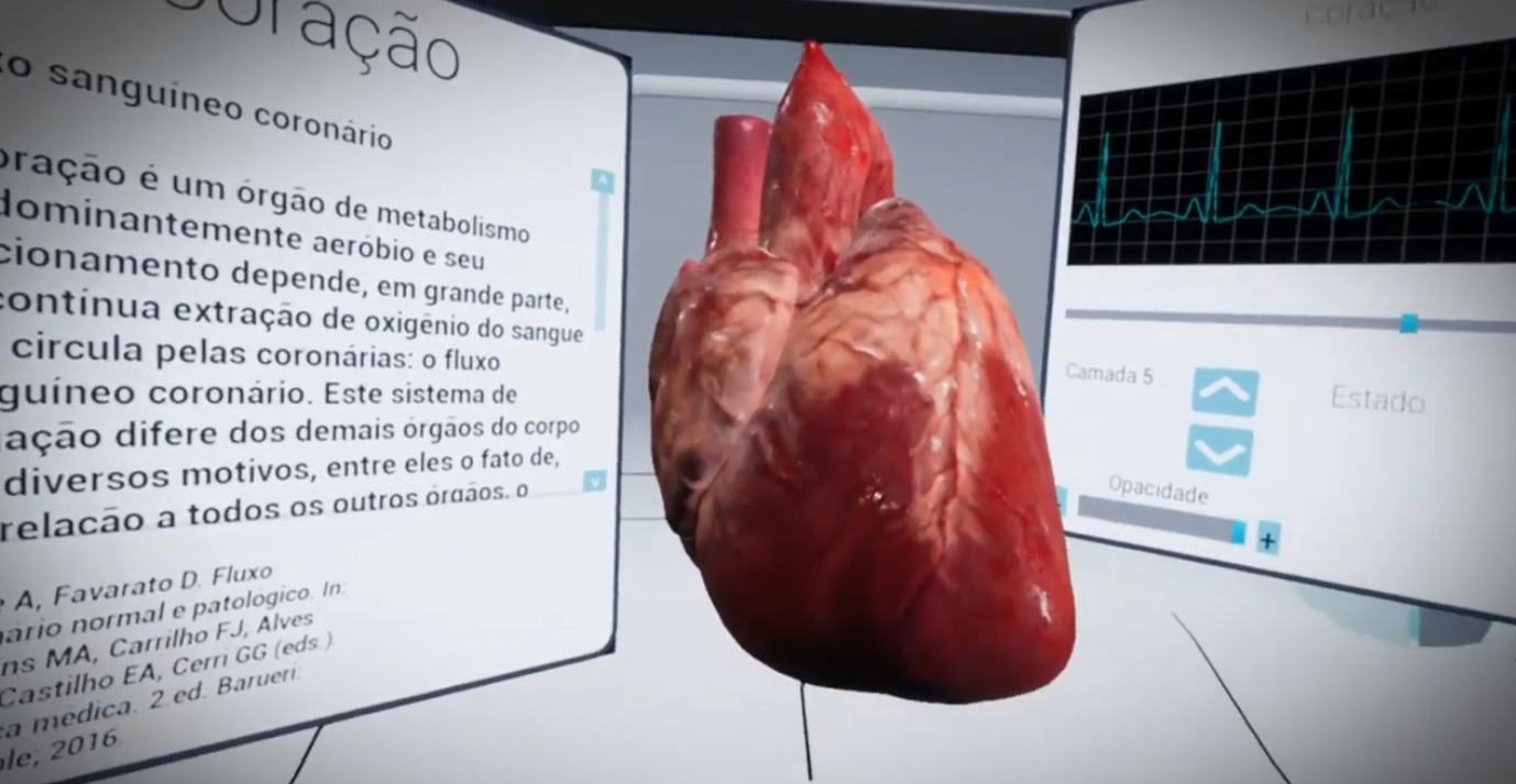 Interface e experiência prévia, destaque para o ambiente claro, uso intensivo de iconografia e painéis planos.