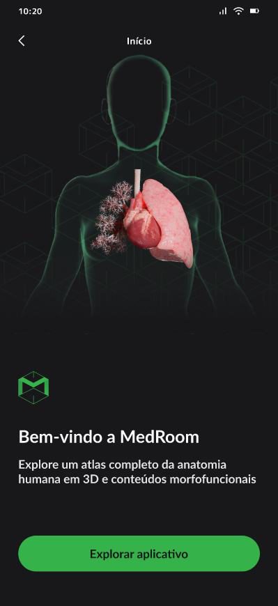 Telas de navegação do aplicativo.