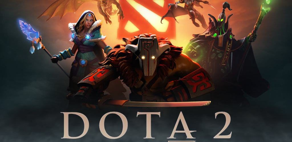 Papel de fundo mostrando o logo do Dota 2.