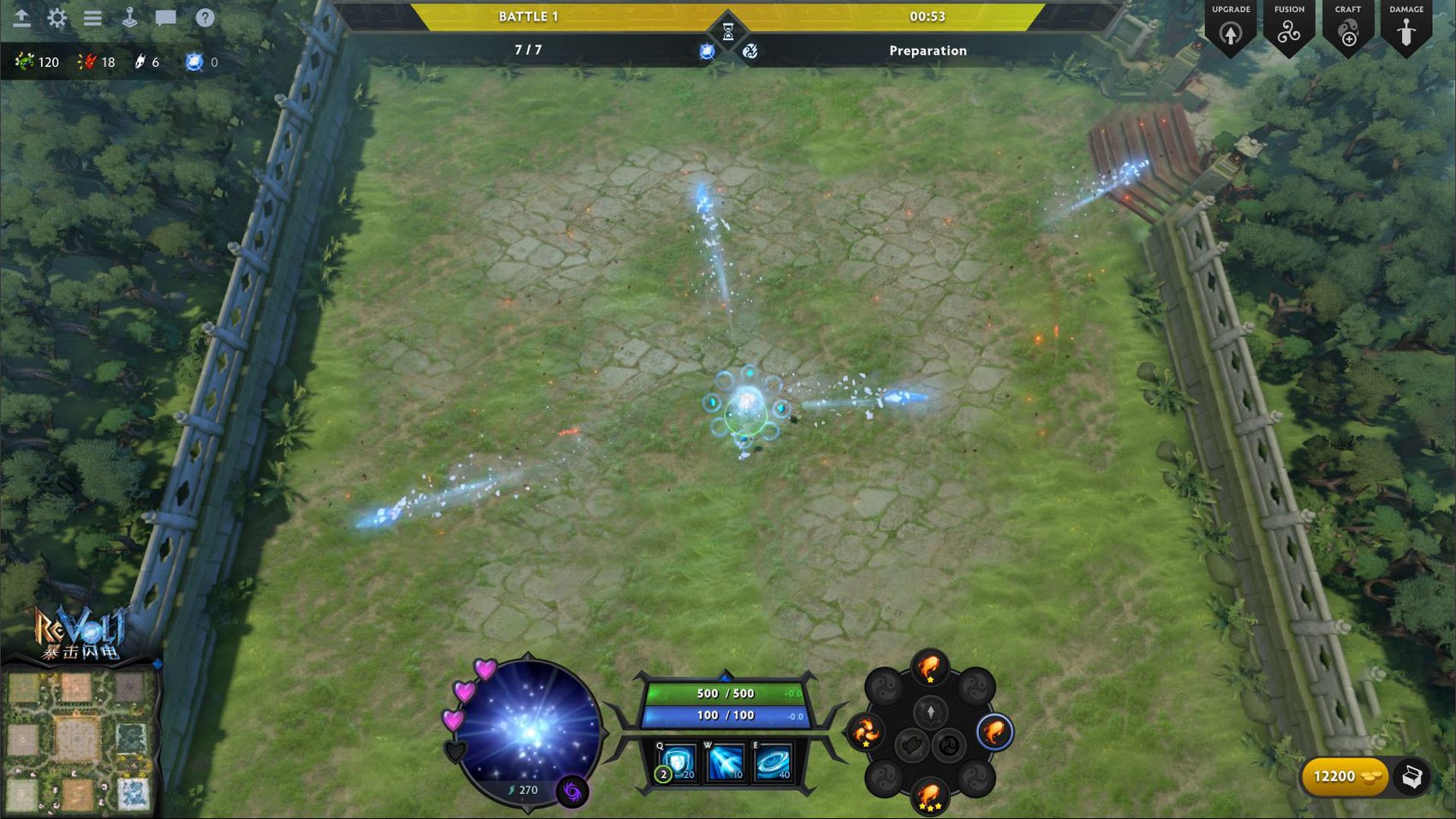 HUD geral e inventário de runas.
