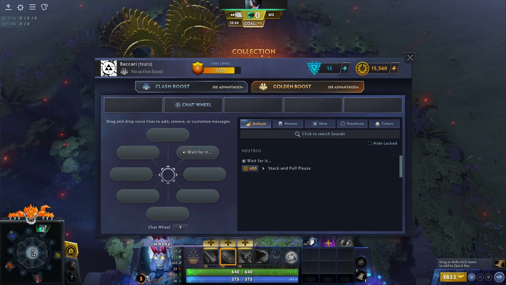 Painel de criação de build e painel para customização de mensagens sonoras.